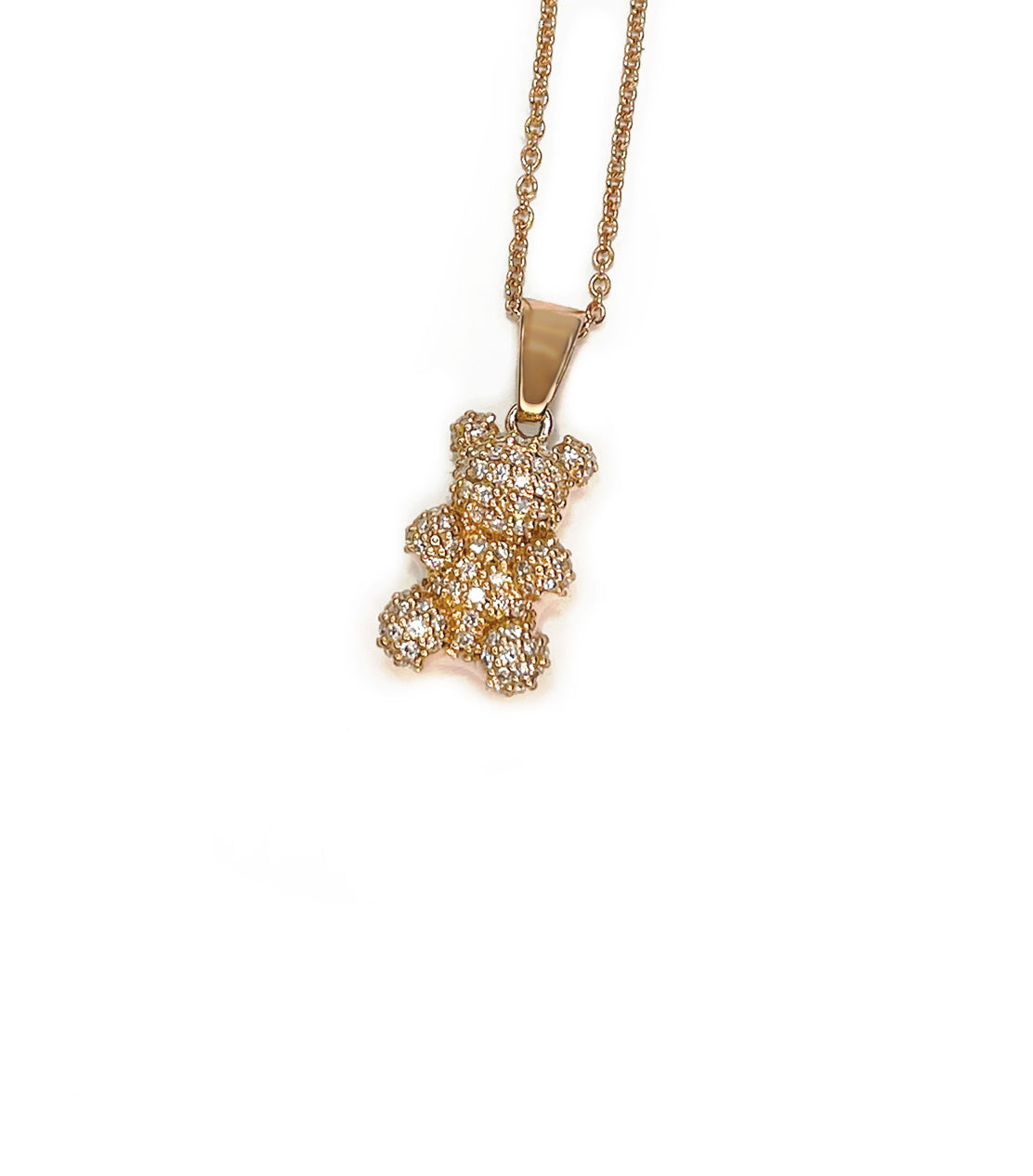 Amidah Diamond Teddy Pendant Necklace