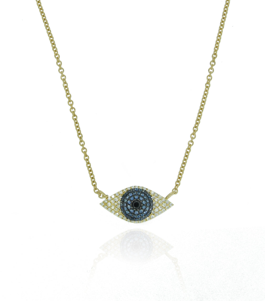 Amidah Nazar Evil Eye diamond and sapphire Necklace